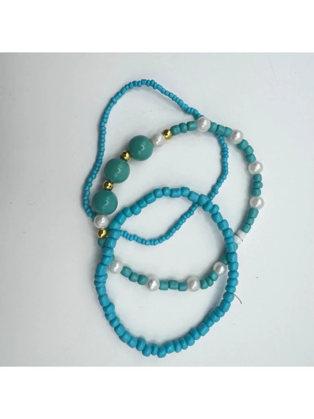 Boho Bracelet Stack Clea Ray Owl Turquoise Howlite Glass Bead Earrings Gold Tone - Picture 10 of 10